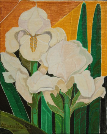 Iris barbate - Acrilico su tela - 20 x 25